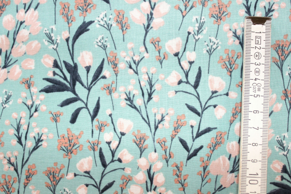 Designerbaumwollstoff Field of Dreams teal (10 cm)